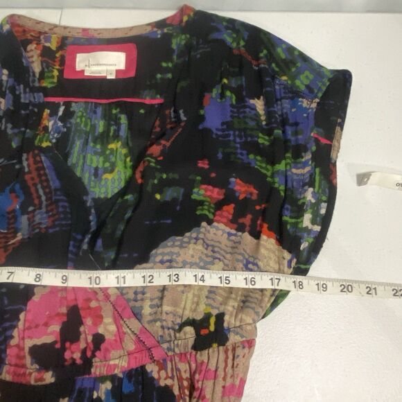 Anthropologie Astrid Needlepoint Mini Dress Navy Black Floral Cottagecore Size M - Picture 13 of 16